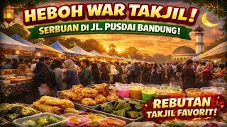 Suasana Ngabuburit di Jl. Pusdai Bandung, War Takjil seru‼️Banyak pilihan jajanan😱
