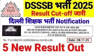 DSSSB TGT Result Cut-off out 2025|DSSSB TGT SST Natural science English Result 2025|DSSSB answer key