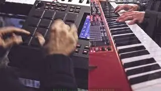 Akai Mpc Live 2, Jam Jazzy HipHop Chill Piano Rhodes Finger Drumming, No quantize...