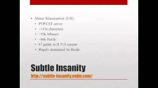 Kurn's Guild Spotlight #20: Subtle Insanity