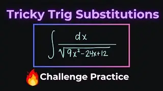 Tricky Trig Substitution Examples with Completing the Square and Right Triangle Setup