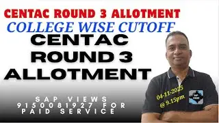 #ROUND 3 COLLEGE WISE CUTOFF||#CENTAC ROUND 3 DRSFT ALLOTMENT||#MBBS&BDS2025 ADMISSION UPDATES||