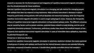 33. Non-invasive neurostimulation: an emerging therapeutic modality in veterinary neurology