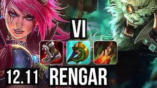VI vs RENGAR (TOP) | 8/0/8, 1.5M mastery, Legendary, Rank 10 Vi, 300+ games | KR Master | 12.11