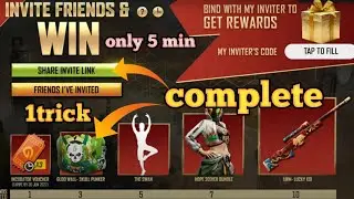 New event invite & win🔥....      free gloowall skin, emote. female bundle, awm skin🤫.. free fire