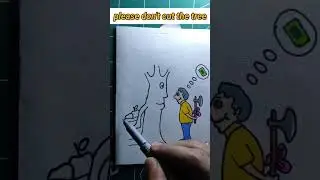 please don't cut the tree #drawing #viral #shorts