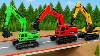 DIY Mini Truck Builds Brick & Metal Railing Bridge | Fun Construction Science Project
