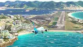 Shockwaves Over the Beach! China Airlines 787 Heavy Landing at St. Maarten Airport