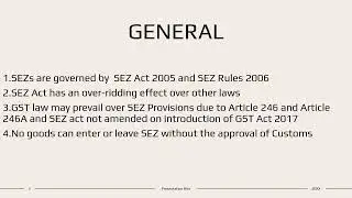 GST On SEZ Transactions