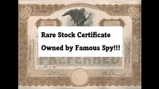 Rare Stock Certificate Owned by Famous Spy!!!  Allen W. Dulles. Bay of Pigs. CIA. Episode 80