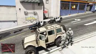 GTA V: Michael, Trevor & Jimmy Ballistic Military 10 Star Cop Rampage + Escape