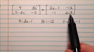 Equations with Equal Matrices, Example 1