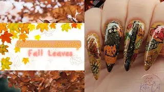 SheModern Saturday Fall Leaves | Reverse Stamped Fall Leaf Nail Art | Stamping Nail Art For Fall