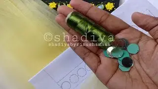 Easy mirror work sleeve embroidery with normal needle|bullion rose embroidery design for dress