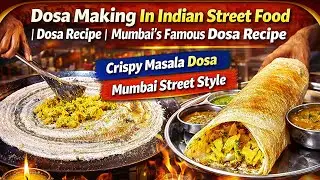 Dosa Making In Indian Street Food | Dosa Recipe | Mumbai's Famous Dosa Recipe | Indian Street Food