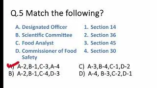 Most important MCQ on FSS ACT 2006/quiz 1/#foodsafetyofficerexam  #fcirecruitment#foodtechnology