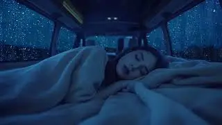 Deep Sleep Rain Sounds in Cozy Car at Night
