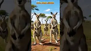 🦘🎶 Happy Kangaroo Dance Party in the Outback | Funny Dancing Kangaroos #shorts #funnyanimals