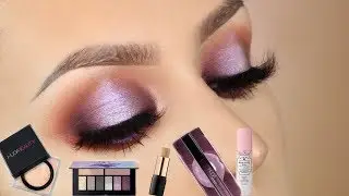 Trying new products l Smashbox covershot eyeshadow palette l Purple halo makeup tutorial
