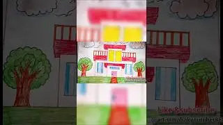 How to Draw beautiful house🏠|painthouse #art#drawing#easydrawing#viralvideo @artistmahakyoutuber888
