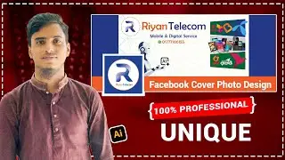 হাতে কলমে শিখুন Professional Facebook Cover Photo Design (Illustrator Tutorial)