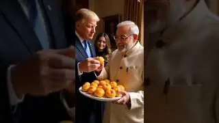 Trump & Melania Try Golgappas  Modi&rsquo;s Street Food Magic! #funny #viral #shorts #memes #trump #modi