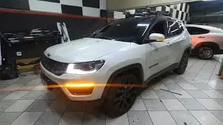 Jeep Compass S 2021 Central Multim&iacute;dia 10 Pol Carplay + Kit Led 16Mil Milha + DRL Seta Sequencial 