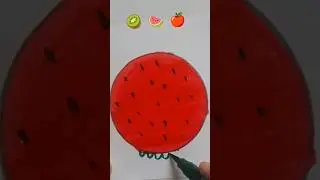 cute watermelon 🍉 colouring art' #colouring #viralvideo