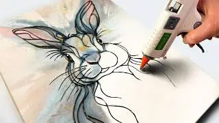 You HAVE To Try This Glue Gun BUNNY Art! STUNNING + EASY Technique | AB Creative Tutorial