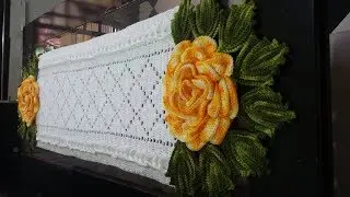 Caminho de mesa em crochê/de ROSAS 2/3 com passo a passo #aldacilenecroche