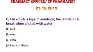 PHARMACY OFFICER AND ZP PHARMACIST EXAM TOPIC WISE TEST DAY 1
