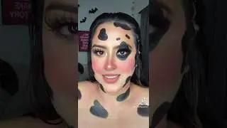 Cow Makeup Look! 🐮🖤 #shorts #makeup #cow #grwm