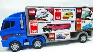 トミカ☆はたらくくるまのミニカーを開封してコンボイへ収納します☆ unbox the Tomica miniature cars and store them in the convoy!ll