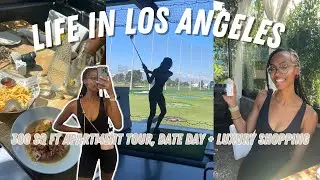 LIFE IN LA | 300 Sq Ft Apartment Tour 2023, Luxury Shoe Shopping, Top Golf Date + Couples Massage