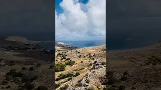 Panorama view from the church of prophet Elias at Pefki area in Lindos.