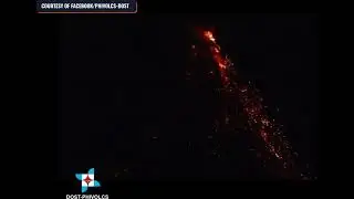 Lava flows from Mayon Volcano on June 18