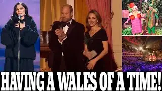 Kate and William's big night out! Princess and Prince beam as they enjoy performances.