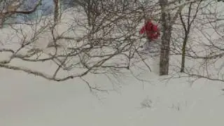 Caroline Gleich Skiing in Hokkaido Japan