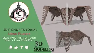Sketchup tutorial parametric | 3D modeling of organic form with wooden panels using Sketchup