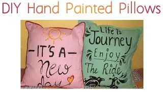 #DIY #Handpaintedpillows #Fabricpaint  DIY / Pillow cover design / DIY Quote Pillow / Fabrtic Paint