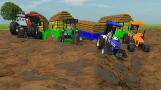 SWARAAJ tractor SWARAAJ 744 tractor KUBUTA 5502 tractor JONDHER 5075 tractor 🚜 #tractor #gaming 