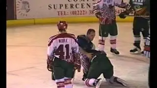 Ayr Scottish Eagles vs Cardiff Devils ISL Brawl - Matt Hoffman v Mike Macwilliam