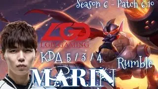 LGD MaRin RUMBLE Top vs Ekko - Patch 6.10 KR | League of Legends