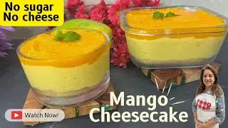Mango Cheesecake | Protein Rich Dessert Recipe | Healthy Cheesecake|No Sugar No Cream Cheese| Pam&rsquo;s