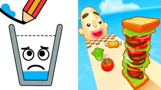 Happy Glass Logic Vs Sandwich Runner Challenge Max Level Gameplay (Android & IOS)