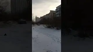 Заметает и видно как сверху метёт в Караганде 6-ого Января