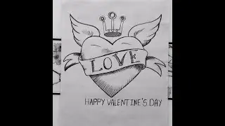 valentine's day special || Happy Valentine's day Drawing|Heart drawing|pencil drawing| #drawing