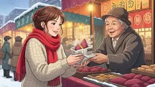 A Gentle Winter Christmas: Warm Lights & Peaceful Snow | Ghibli Style Healing Music