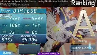 [Osu!mania] sak respect for Arata Iiyoshi - Reason of being [Akasha vs.CS' Hyper]