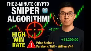 THE 2-MINUTE CRYPTO SNIPER ALGORITHM! Price Action + Parabolic SAR + Williams%R (HIGH WIN RATE)